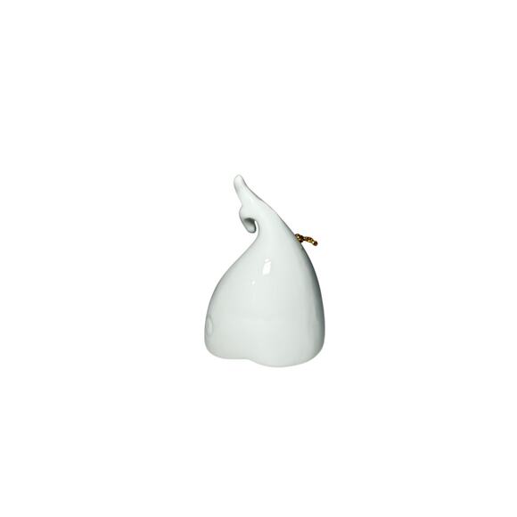 Vintage Ceramic Whale Bell Glossy White 80s Nautical Decor - Picture 12 of 15